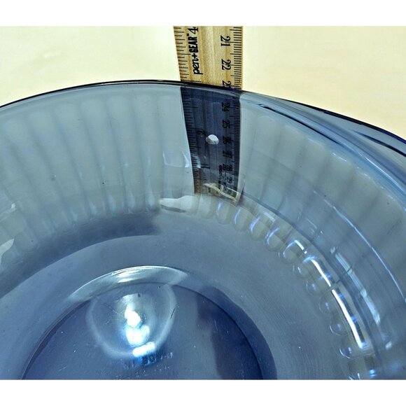 Pyrex Sculptured Cobalt Casserole Bowl 2qt Bakeware ribbed glass translucent - Picture 10 of 10